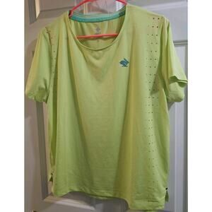 Rabbit Women's Race Pace Short Sleeve Tee Size XL Sharp Green Neon Perforated